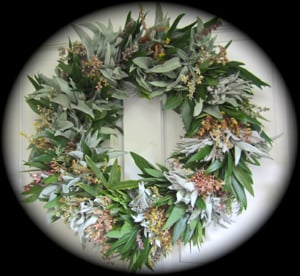white door wreath